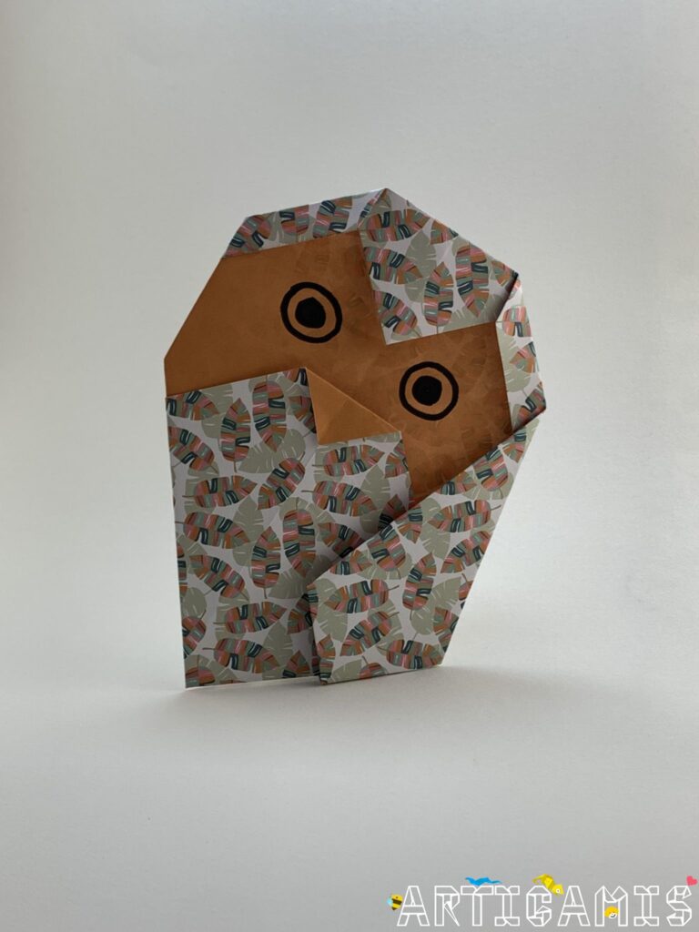 Step 17: The origami owl is finished.